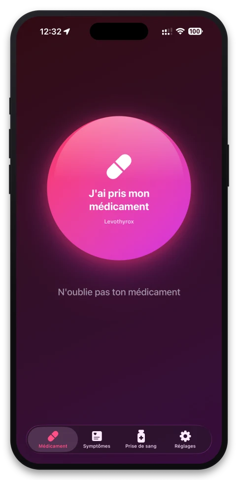 Rappel de prise de médicament dans ThyroGuard